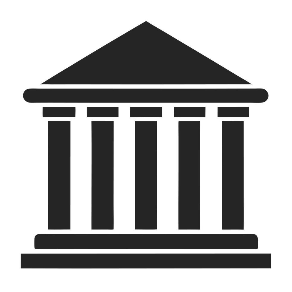 Ancient Greek Temple Minimalist Graphic vector