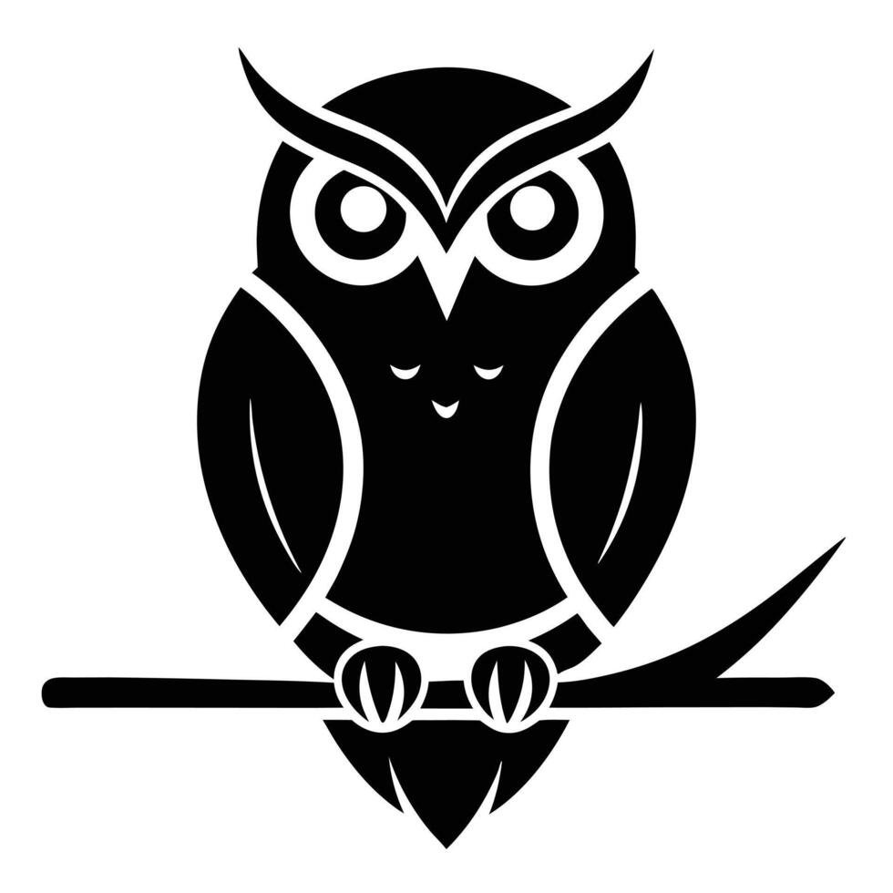 Elegant Black And White Owl vector