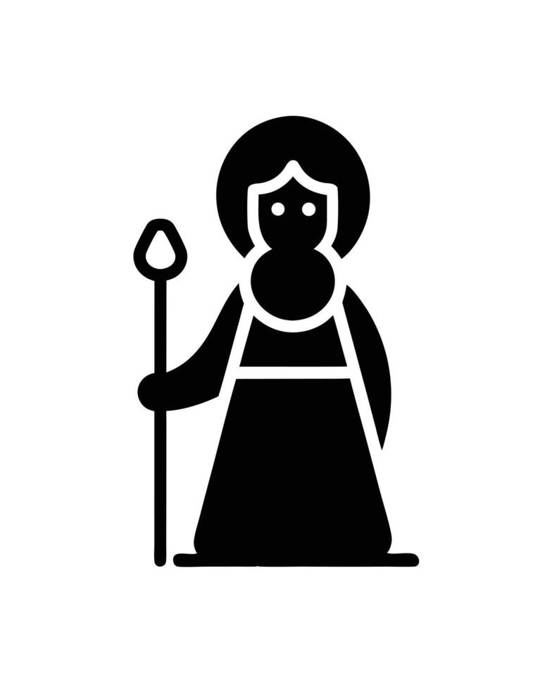 Saint Symbol Icon Isolated Black Color vector