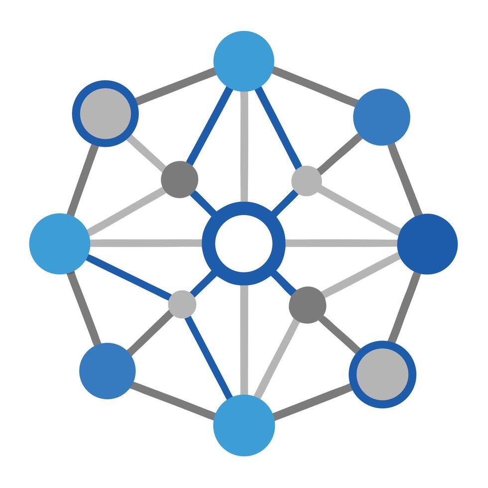 Circular Network Graphic Connection Blue And Grey vector