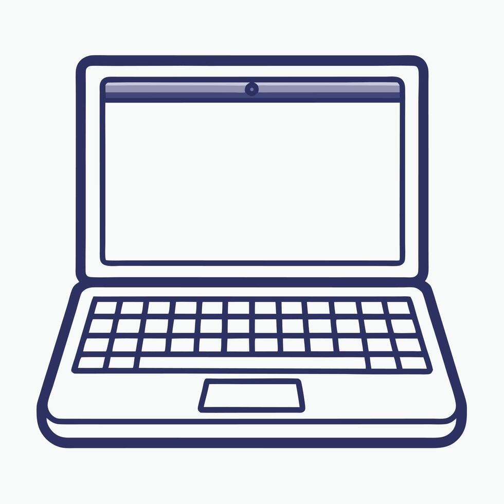 Laptop Outline Illustration Design vector
