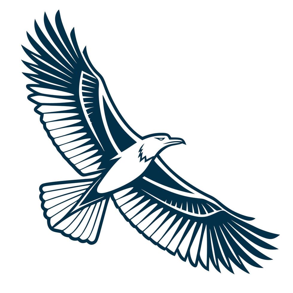 Illustration Of Eagle Flying On White vector
