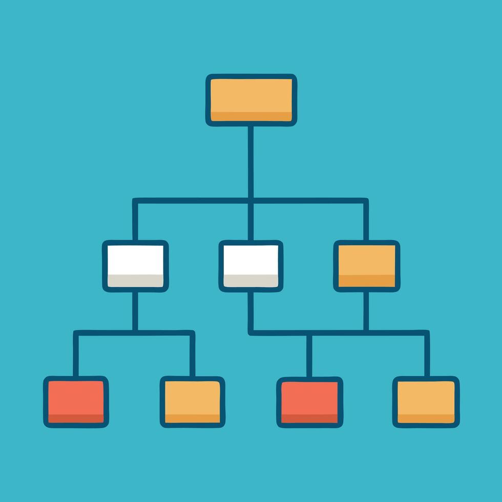 Hierarchy Diagram Flat Illustration Chart vector