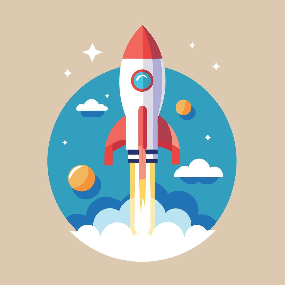 Rocket Launch Startup Business Illustration vector