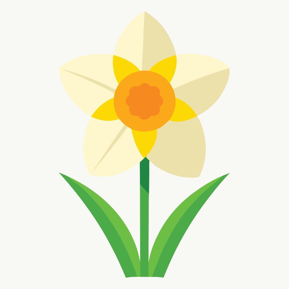 Flat Design Daffodil Isolated Illustration vector