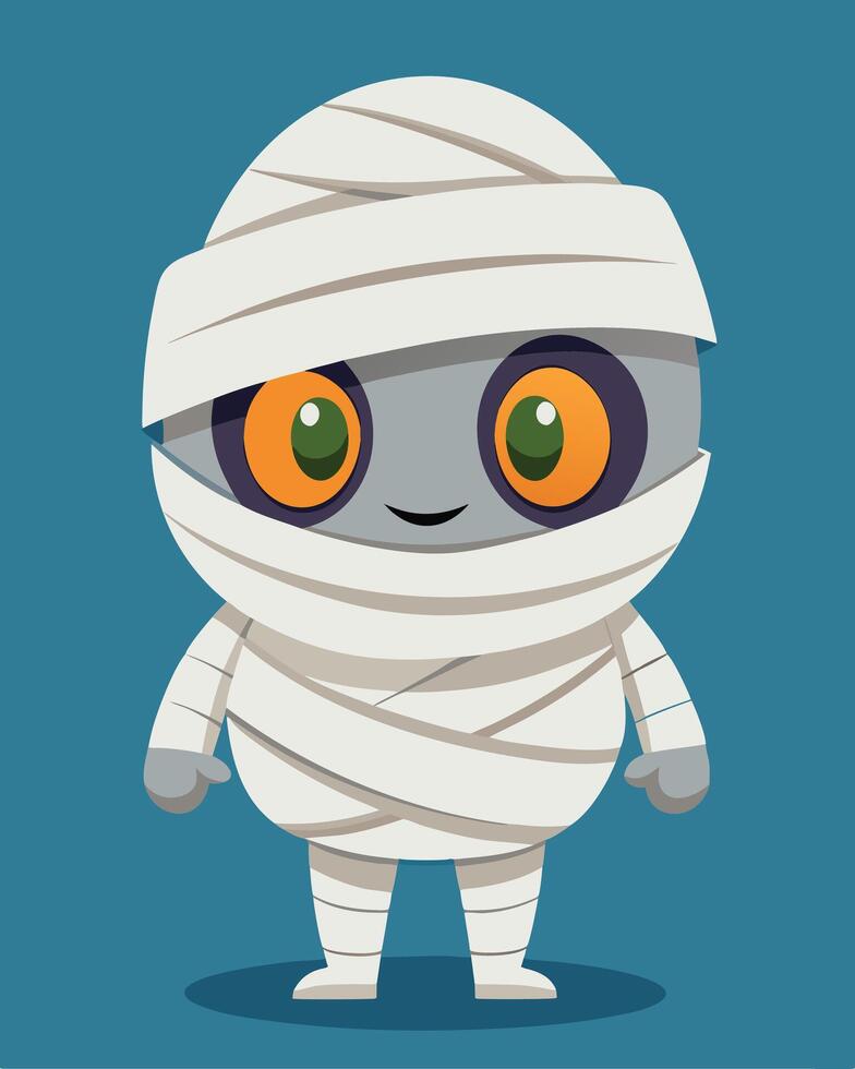 Cute Cartoon Mummy Character Illustration Design vector