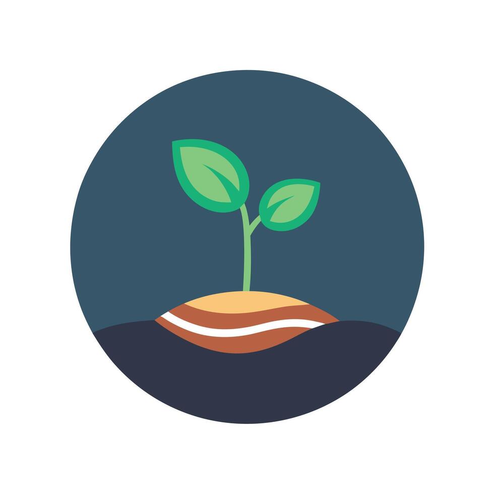 Sprout Growing In Soil Flat Illustration vector