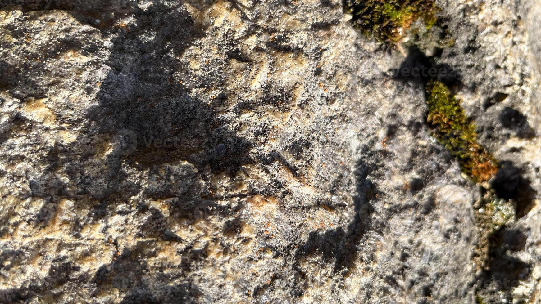 Rocky background with moss photo