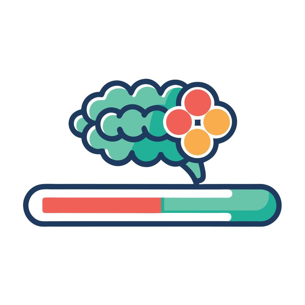 Brain Boost Progress Bar Creative Illustration Concept vector