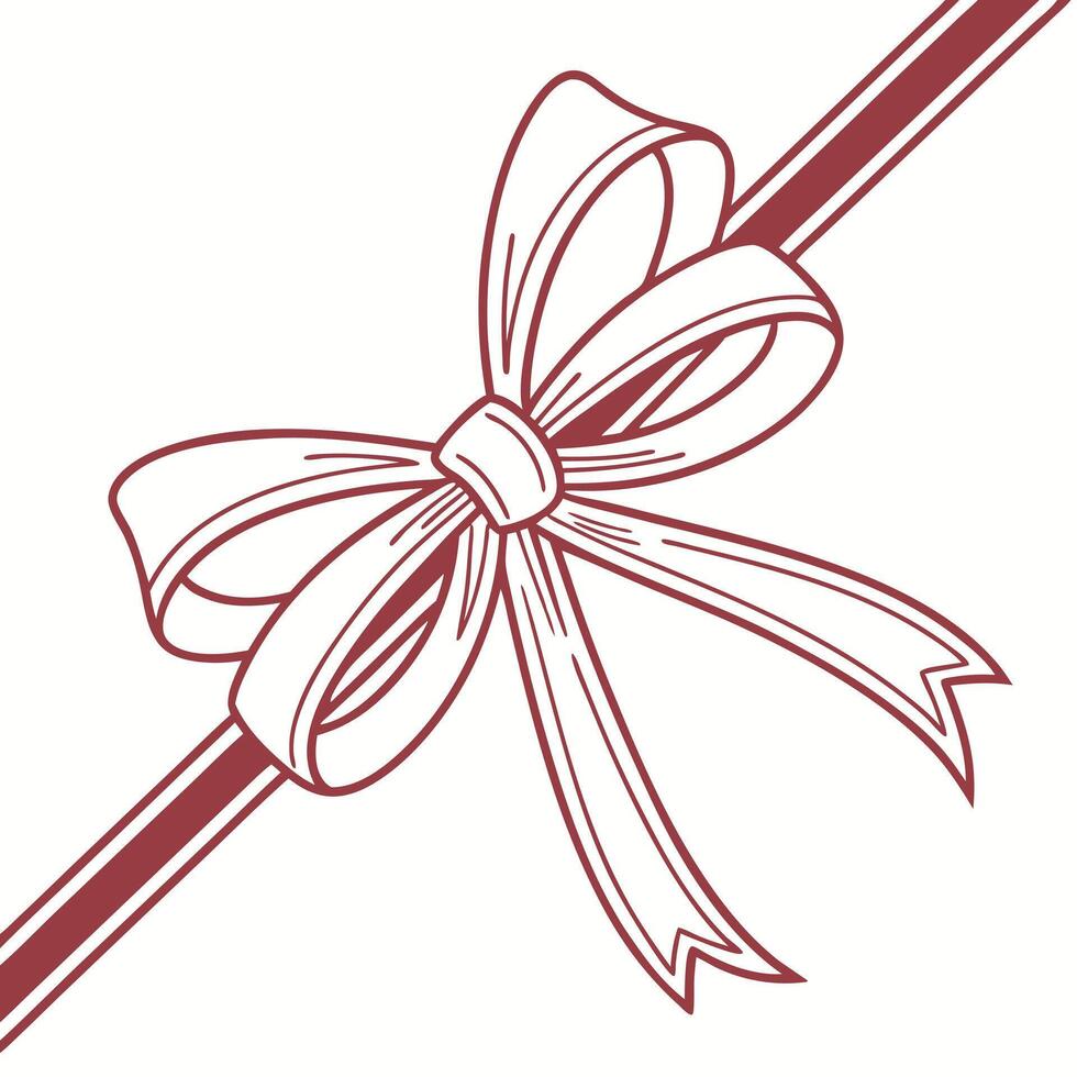 Elegant Maroon Ribbon Gift Design Illustration vector