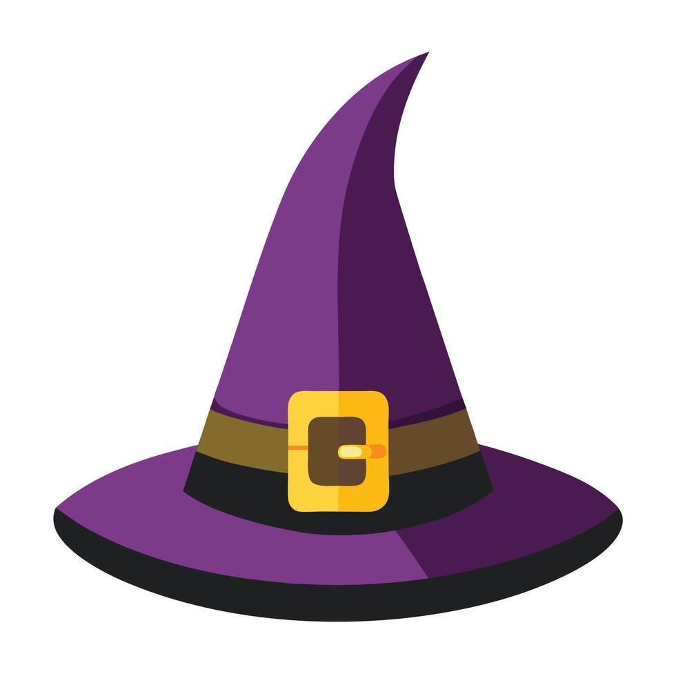 Purple Halloween Witch Hat Illustration vector