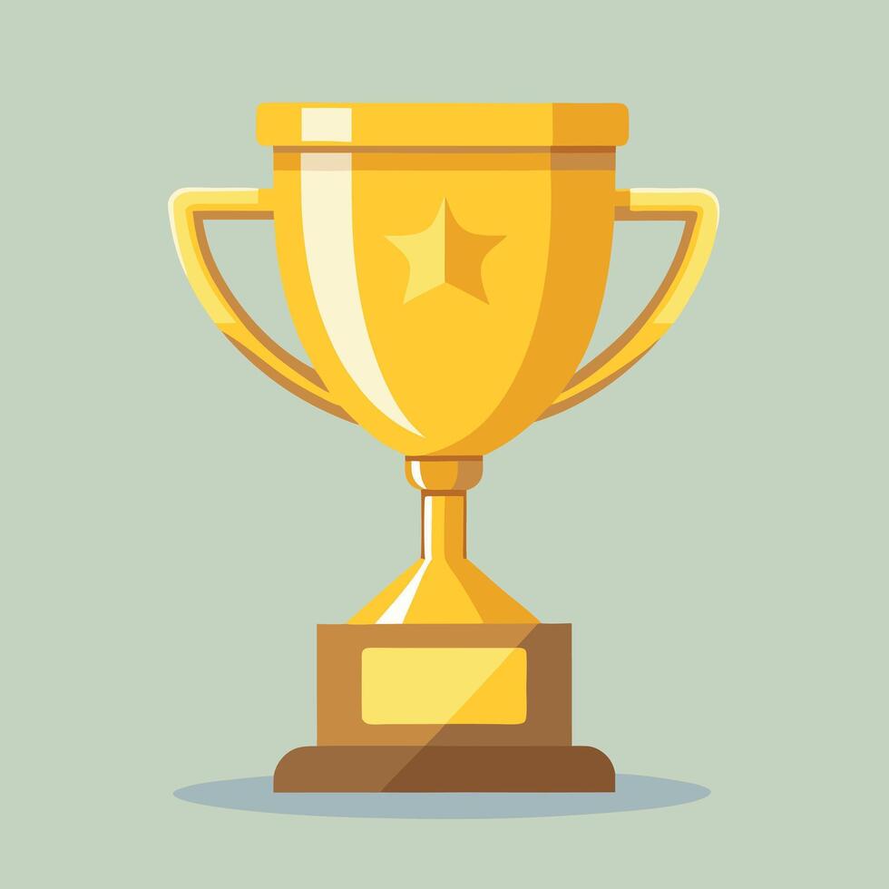 Golden Trophy Cup Illustration Design vector