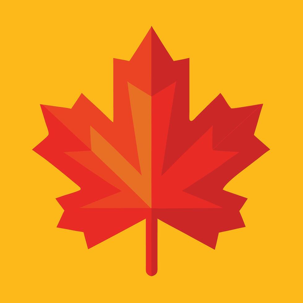Minimalist Red Maple Leaf Design vector