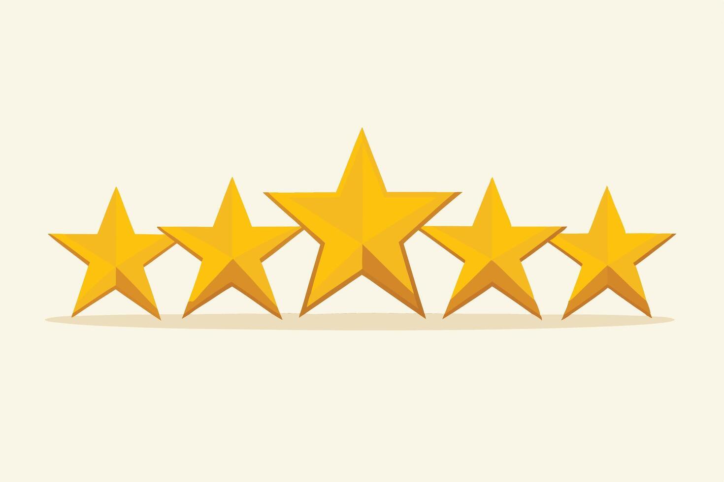 Five Golden Stars Rating Design vector