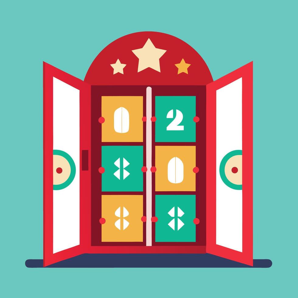 Countdown Graphic With Numbers In Cabinet vector