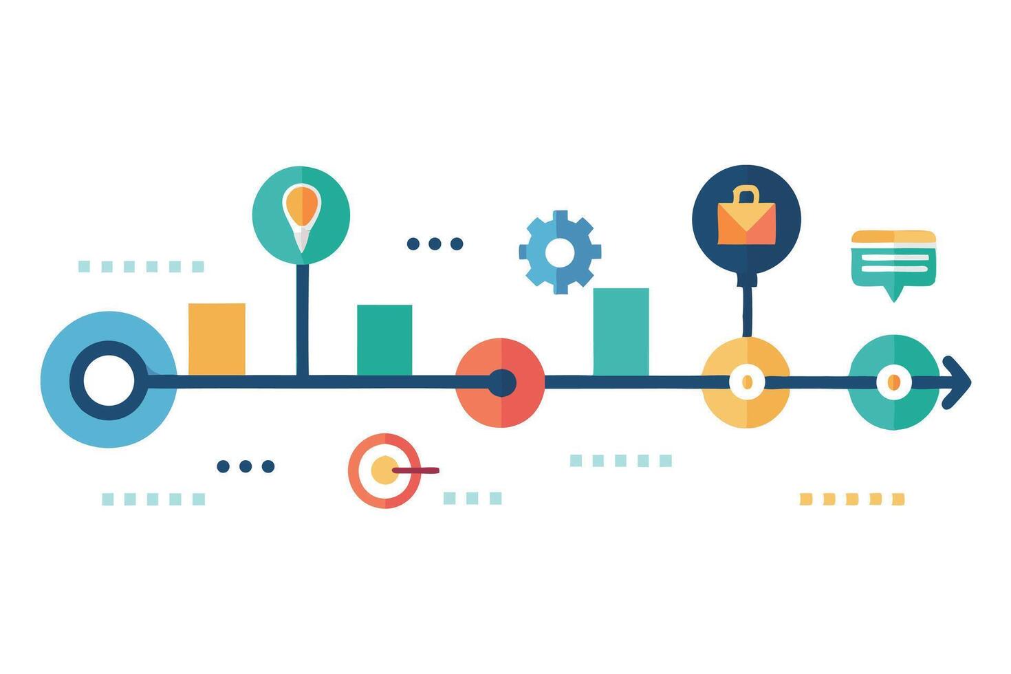 Business Process Timeline Illustration Diagram vector