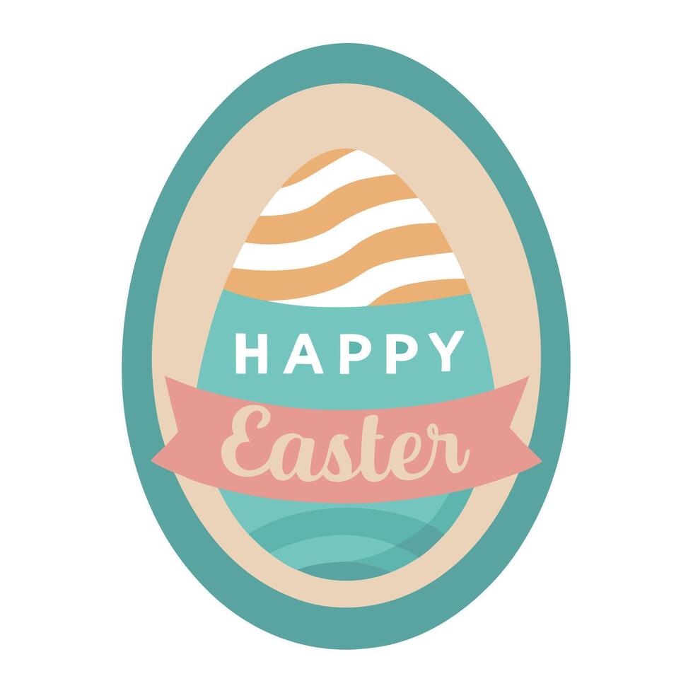 Pastel Happy Easter Egg Icon Graphic vector