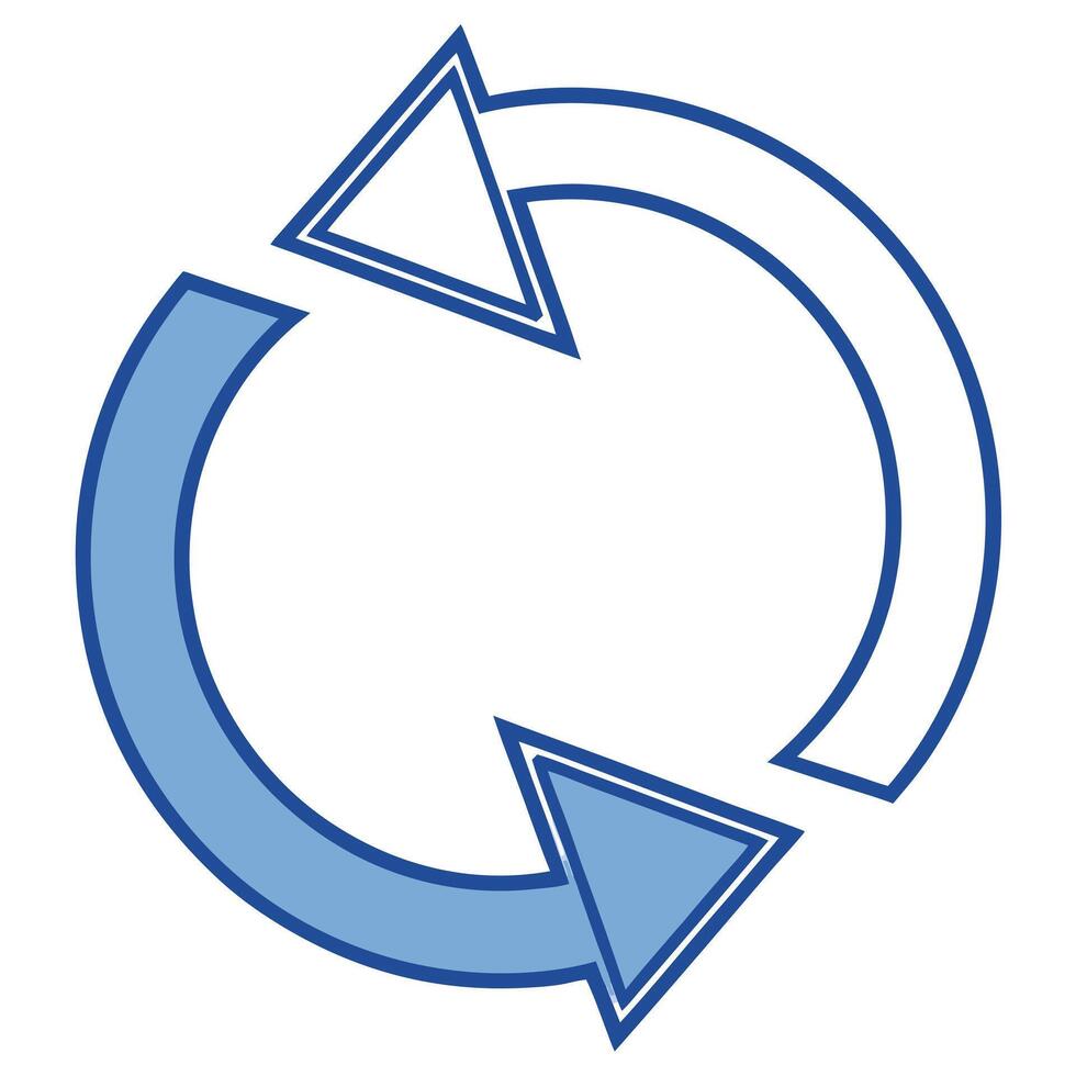 Circular Arrows In Blue Tones Symbol vector