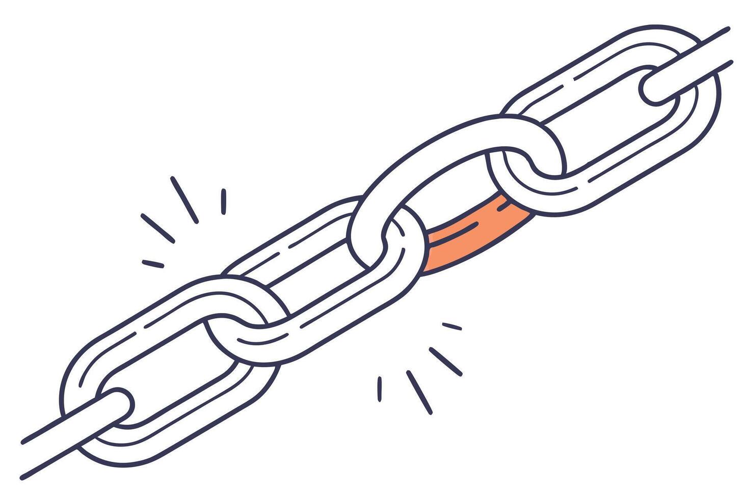 Weak Link In A Chain Illustration vector