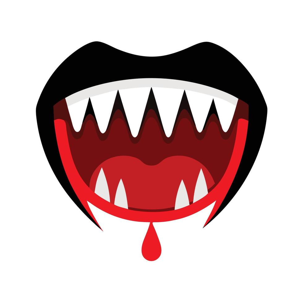 Vampire Mouth With Fangs Illustration vector