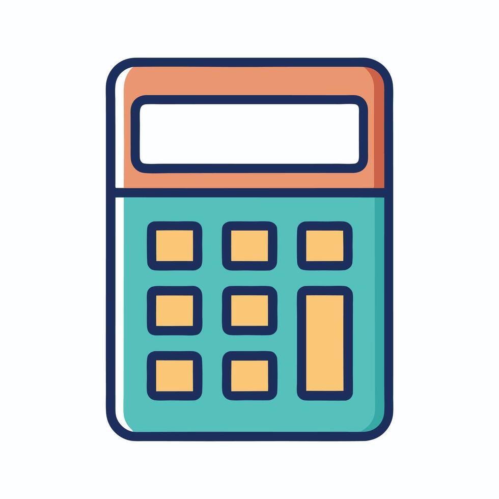 Modern Styled Calculation Tool Illustration Icon vector