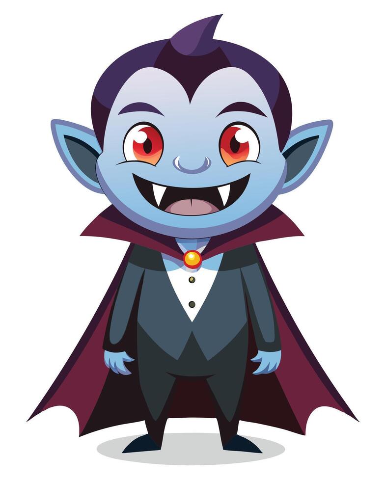 Cute Halloween Vampire Cartoon Character Design vector