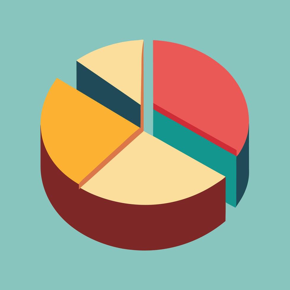 Isometric Colorful Pie Chart Infographic Design vector