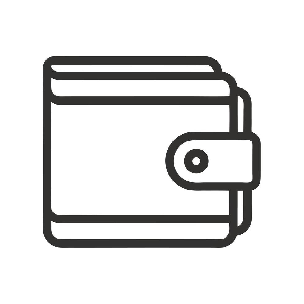 Minimalist Outline Of A Wallet Icon vector