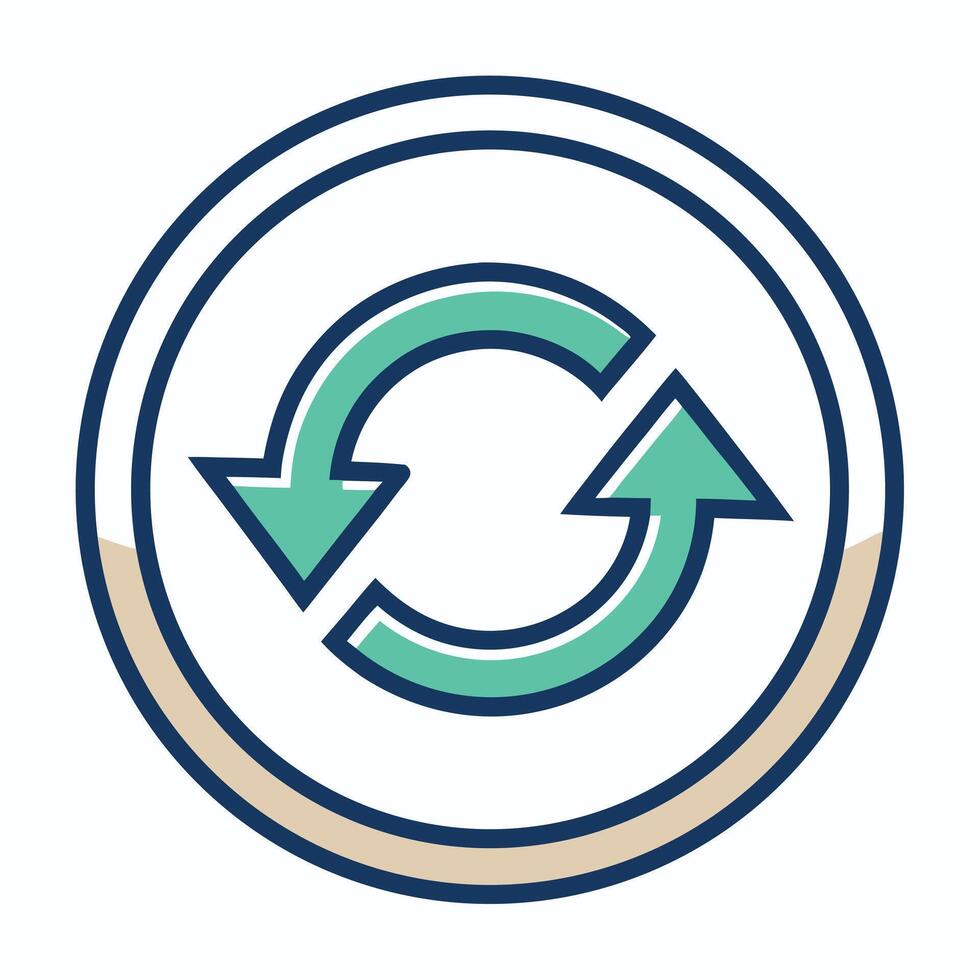 Circle With Arrows Replay Refresh Symbol vector