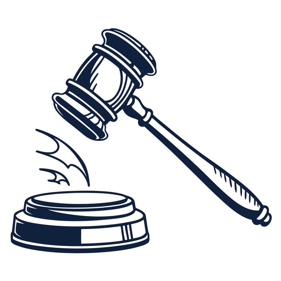 Gavel Justice Legal Courtroom Auction Illustration vector
