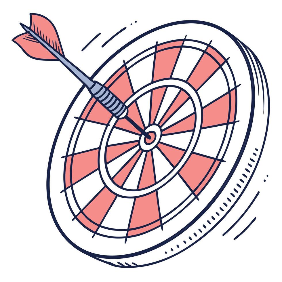Dart Hitting Target Bullseye Concept Illustration vector