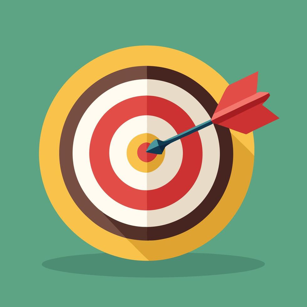 Arrow Hitting The Bullseye In The Target vector