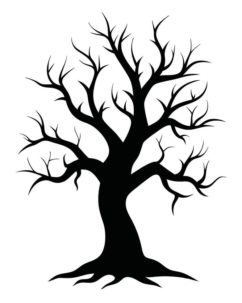 Silhouette Of A Bare Tree Illustration vector