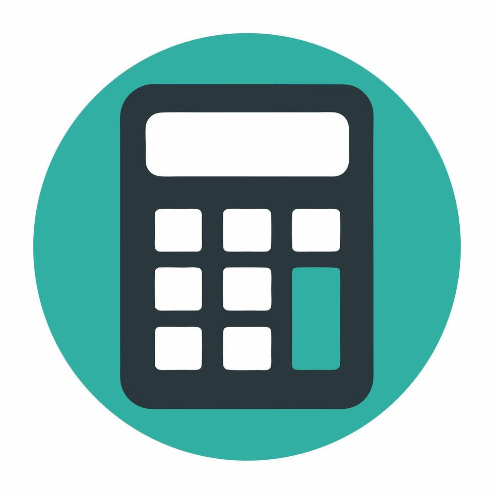 Teal Calculator Circle For Business Concept vector