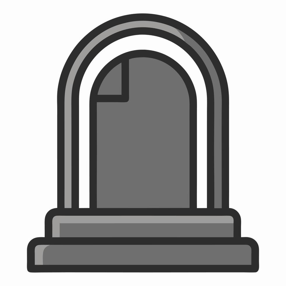 Tombstone Icon Simple Gray Graveyard Symbol vector