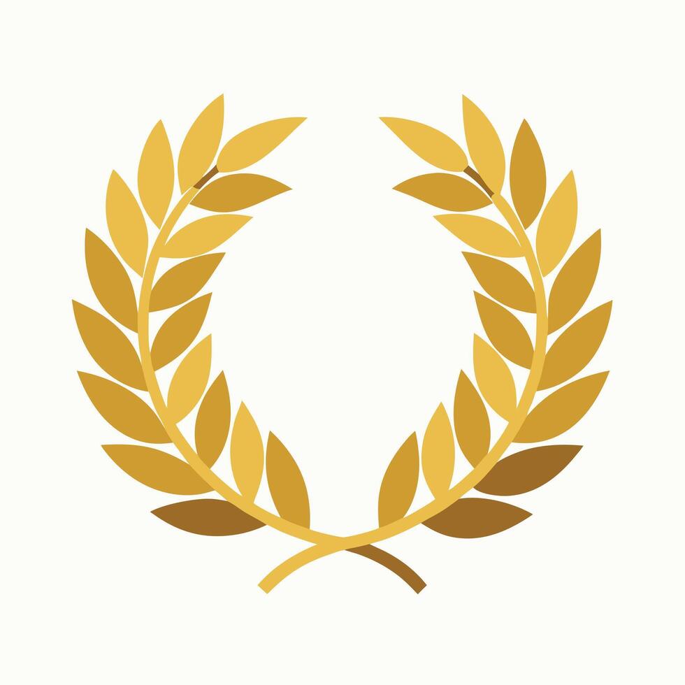 Golden Laurel Wreath Isolated Illustration vector