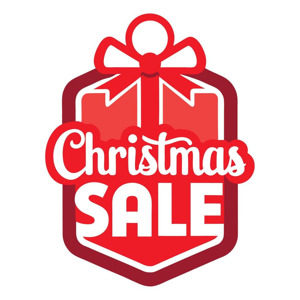 Christmas Sale Banner In A Gift Box vector