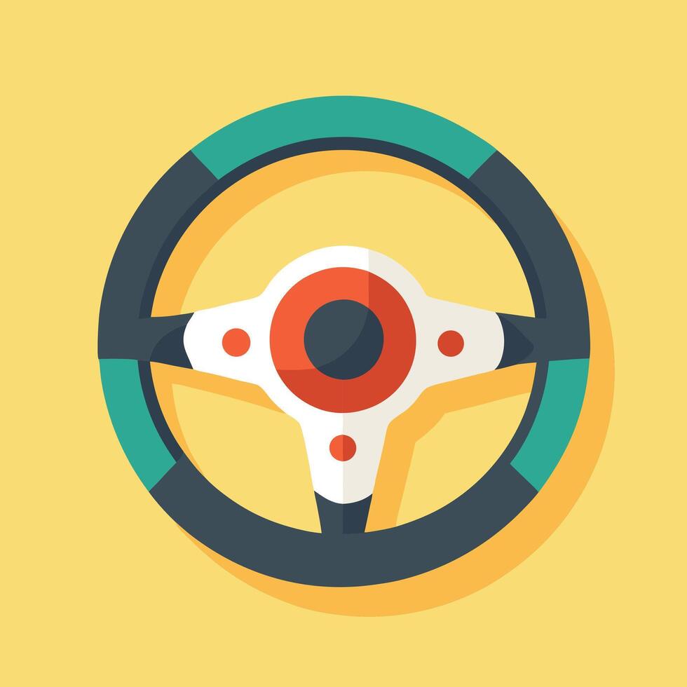 Steering Wheel Flat Illustration Isolated Design vector
