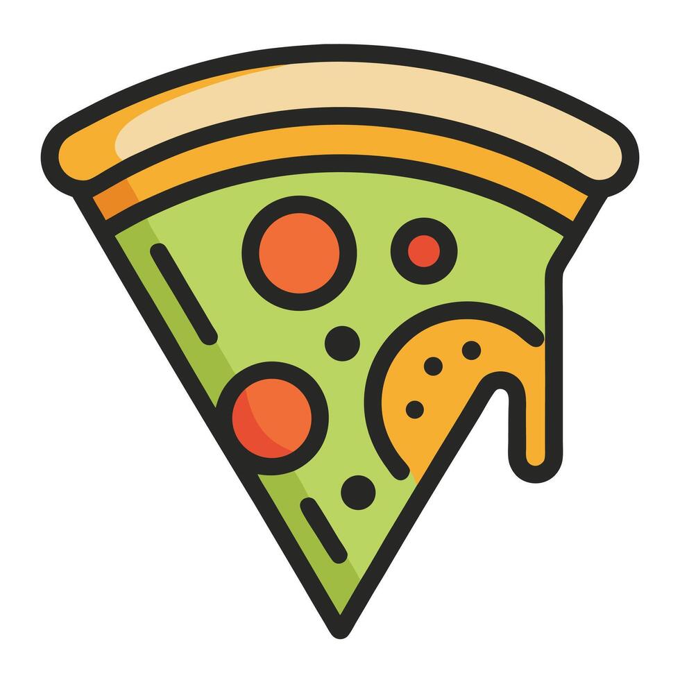 Pizza Slice With Dripping Cheese vector