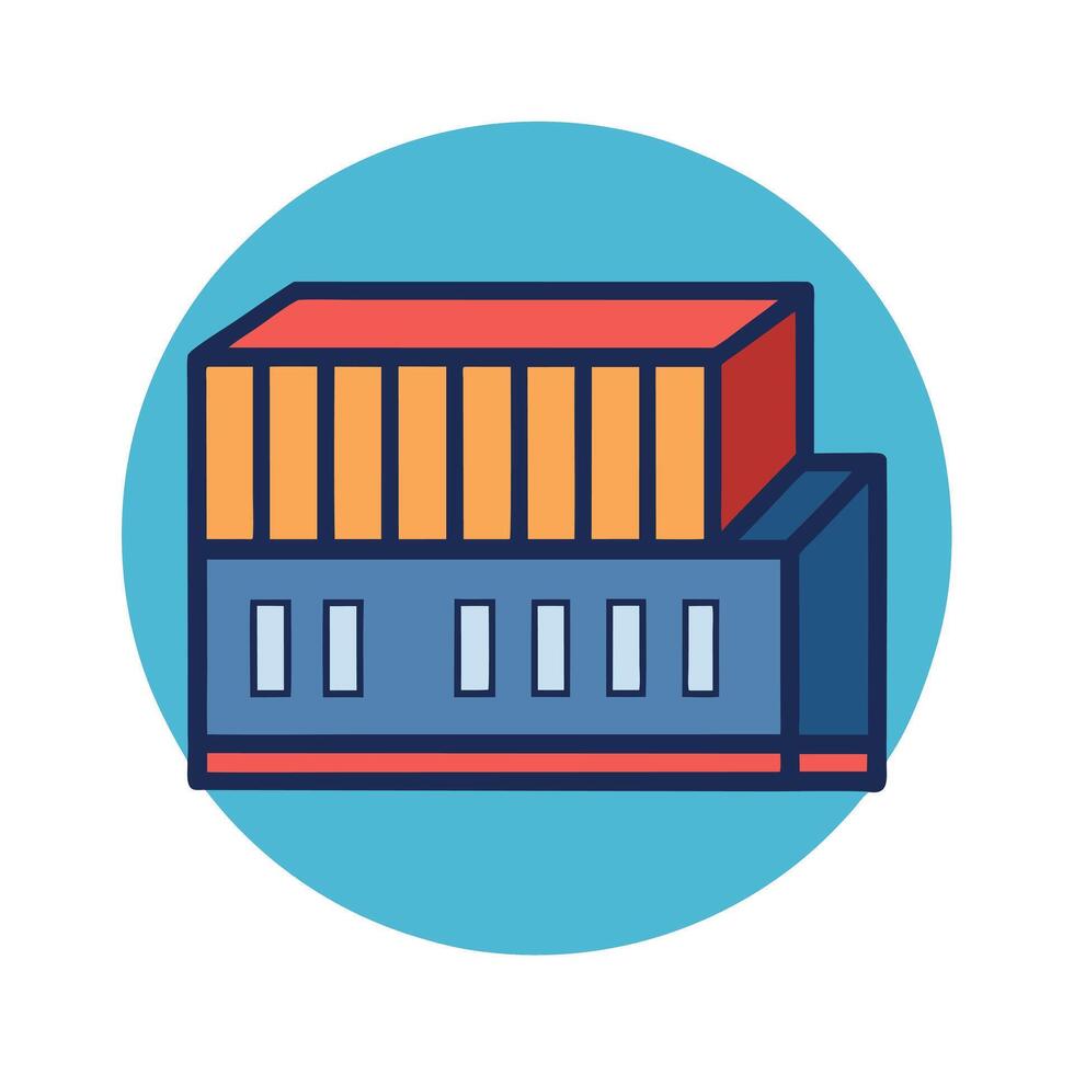 Icon Of A Colorful Building Illustration vector