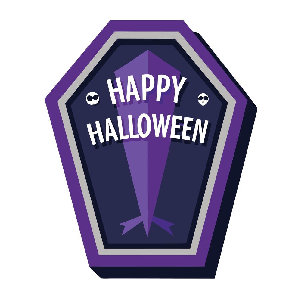 Happy Halloween Coffin Illustration With Skulls vector