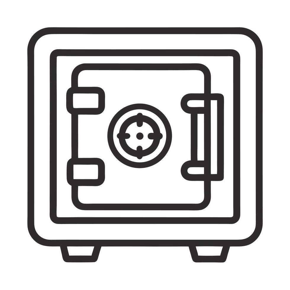 Outline Illustration Of Safe Box Icon vector