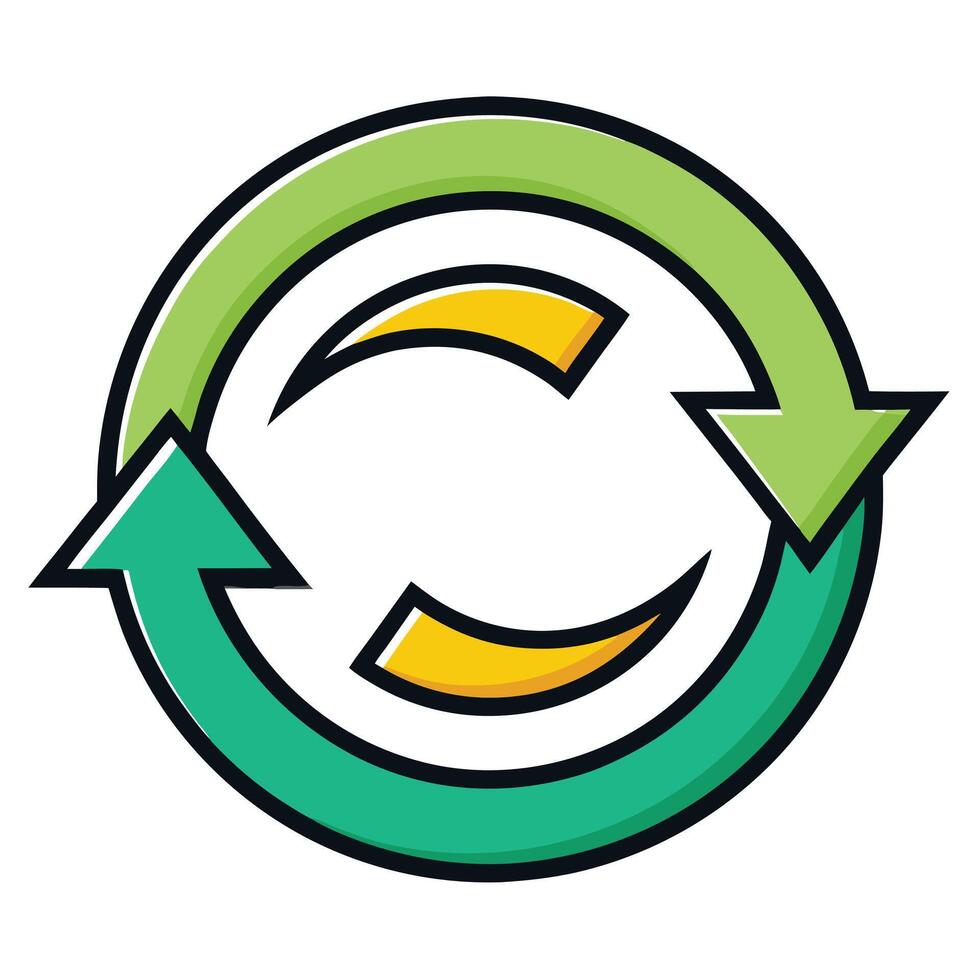 Circular Arrows For Rotation Concept Design vector