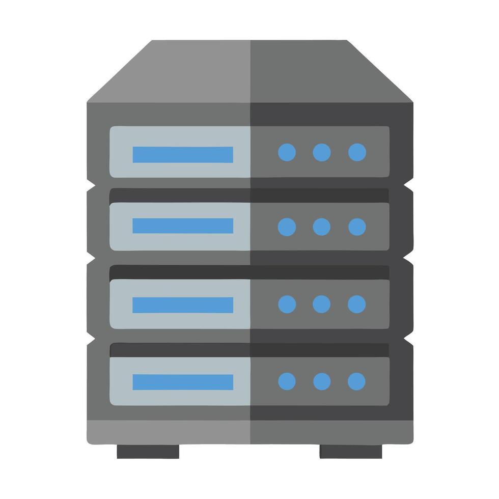 Isolated Flat Server Stack Illustration vector