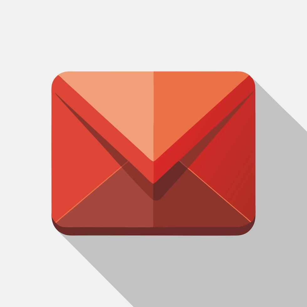 Red Envelope Message Communication Flat Design vector