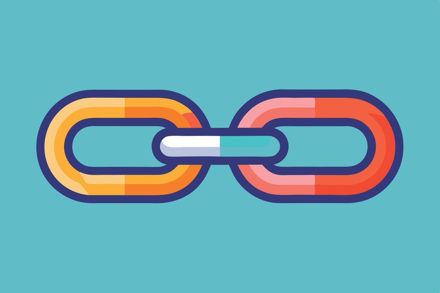 Linked Chain Illustration On Blue Background vector
