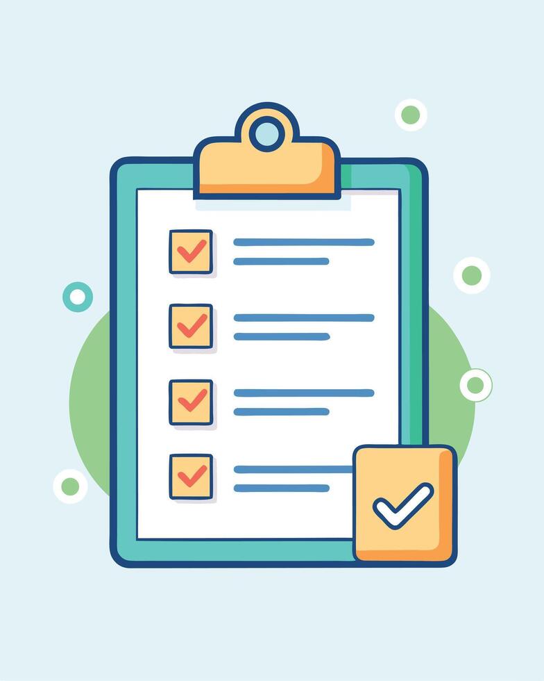 Checklist Illustration With Completed Tasks vector