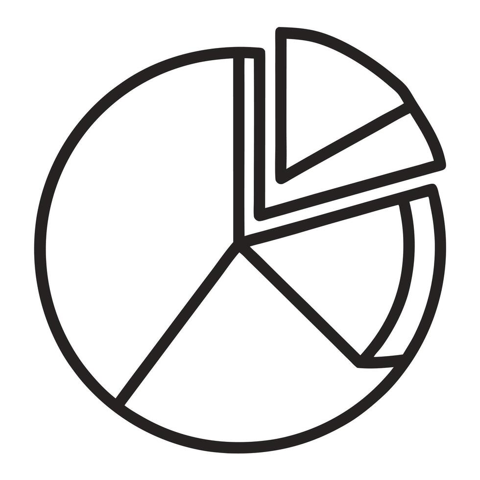 Pie Chart Graph Outline Illustration vector