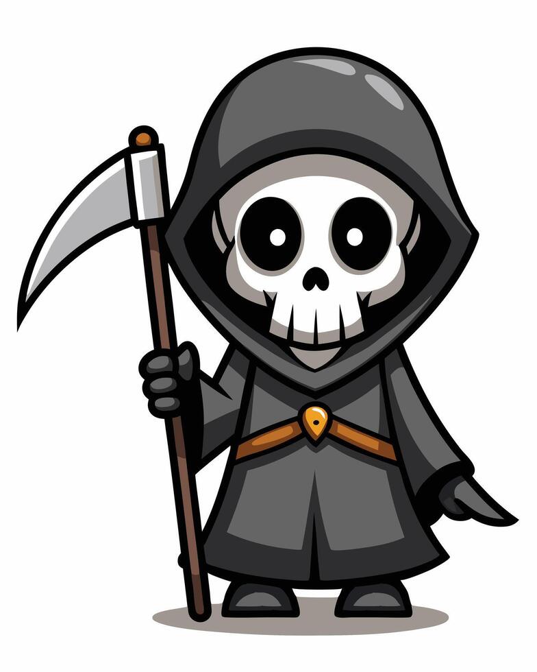 Cartoon Grim Reaper With Scythe vector