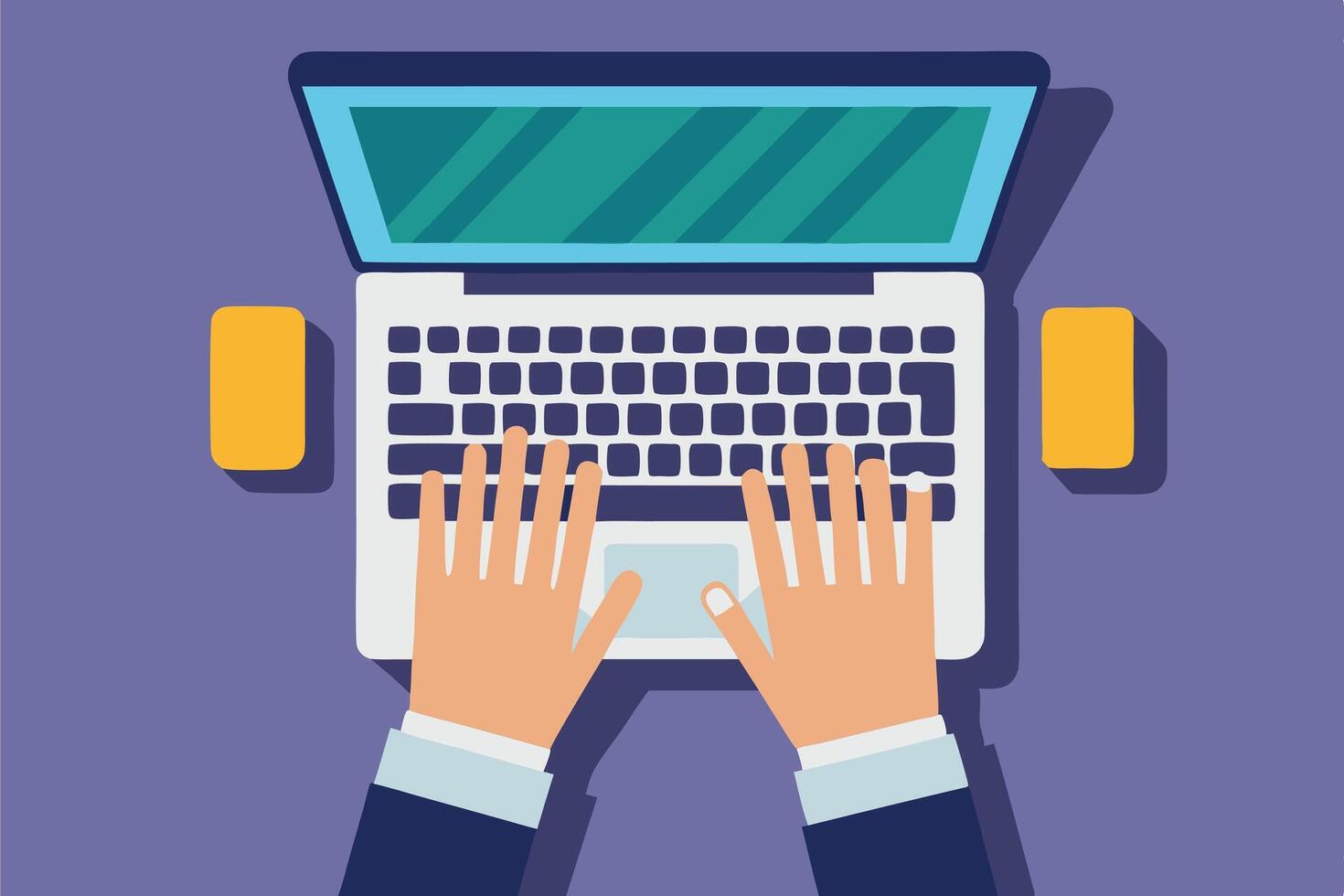 Typing On Laptop Creative Design Illustration vector